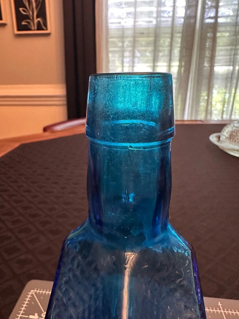 Vintage Wheaton NJ Cobalt Blue Paul Revere 1775 Eagle Glass Bottle Decanter